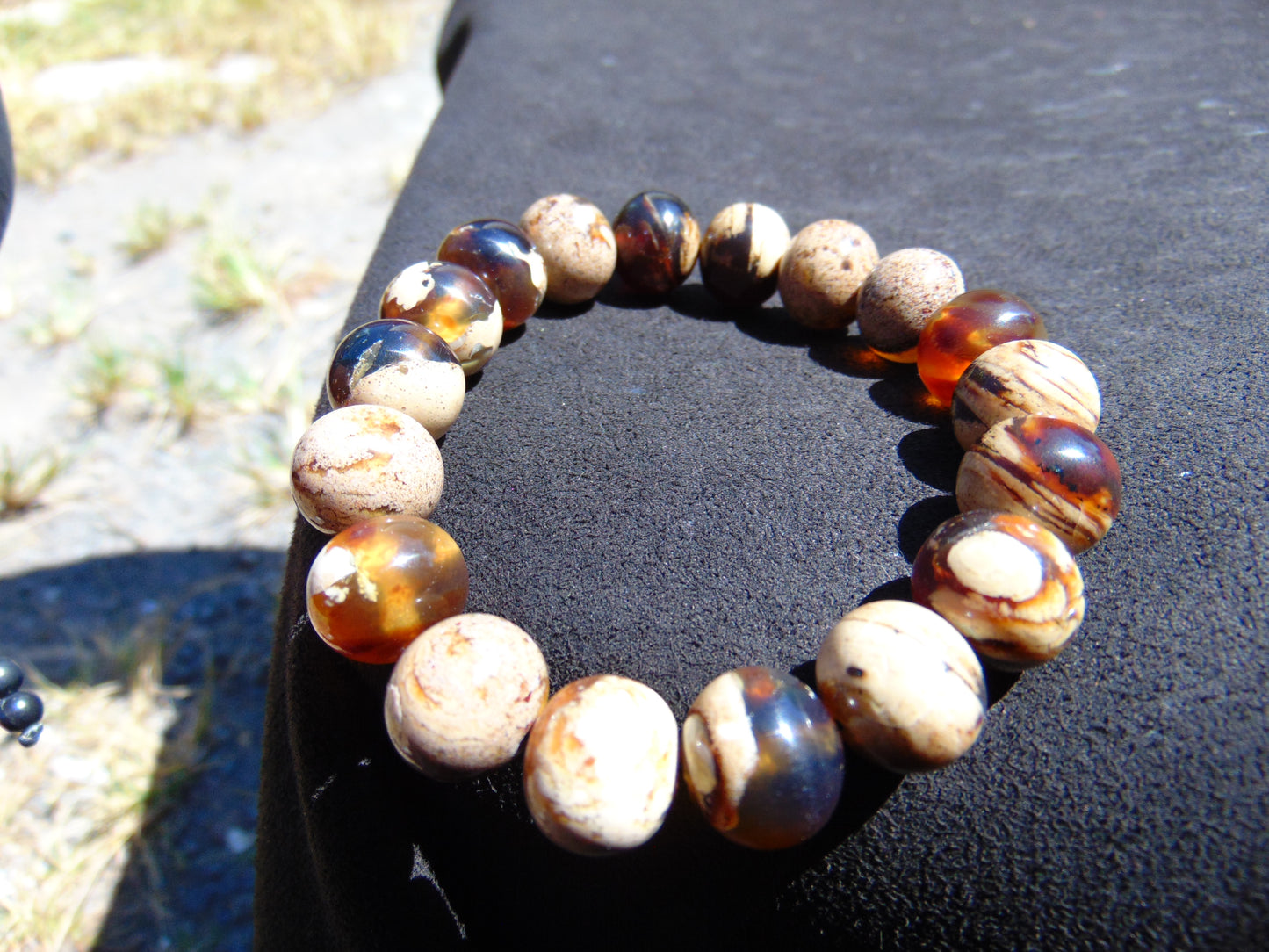 21 Gram 18 Small Beads Bracelet Indonesian white Amber for Healing SB12