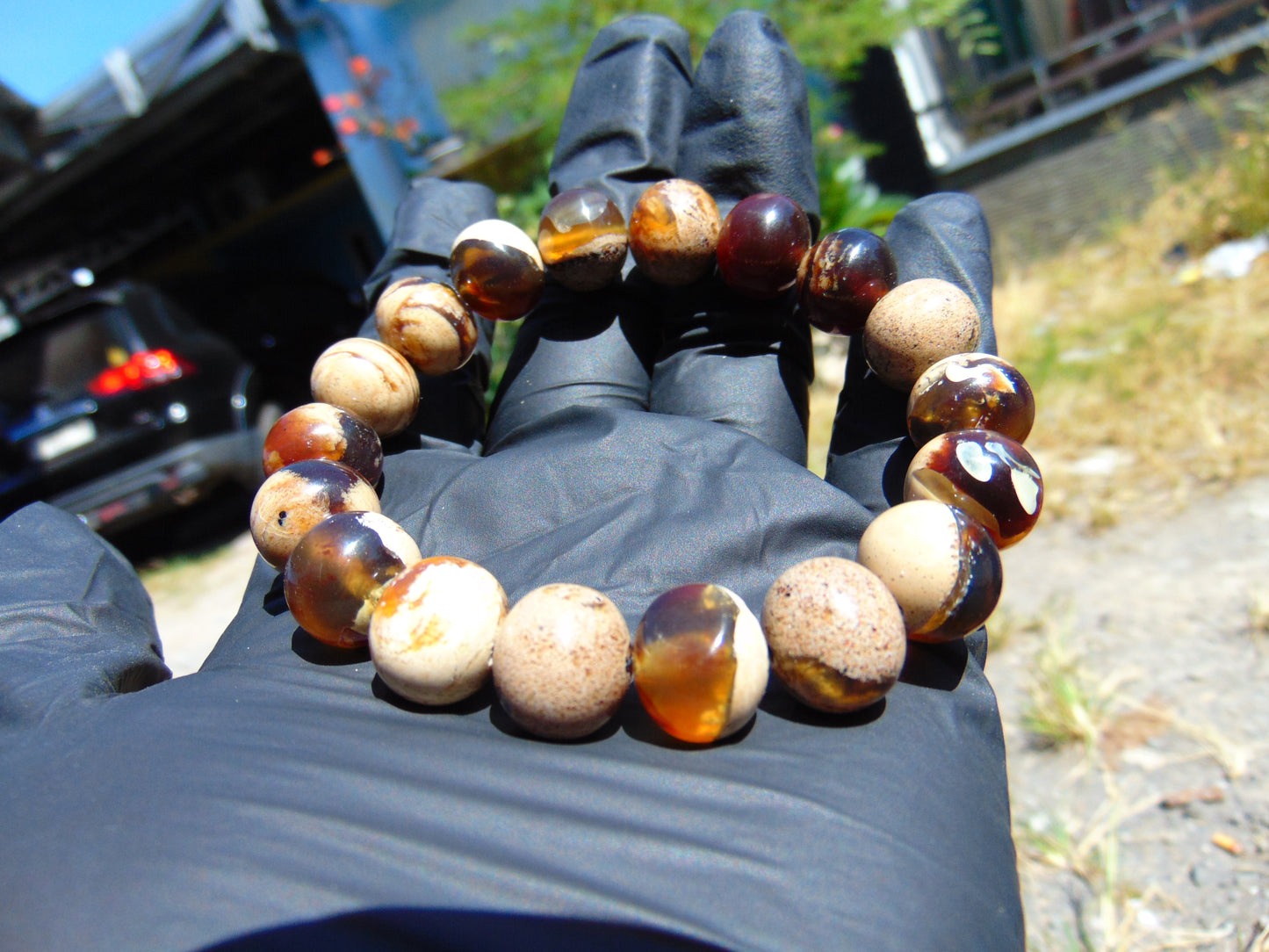 21 Gram 18 Small Beads Bracelet Indonesian white Amber for Healing SB12