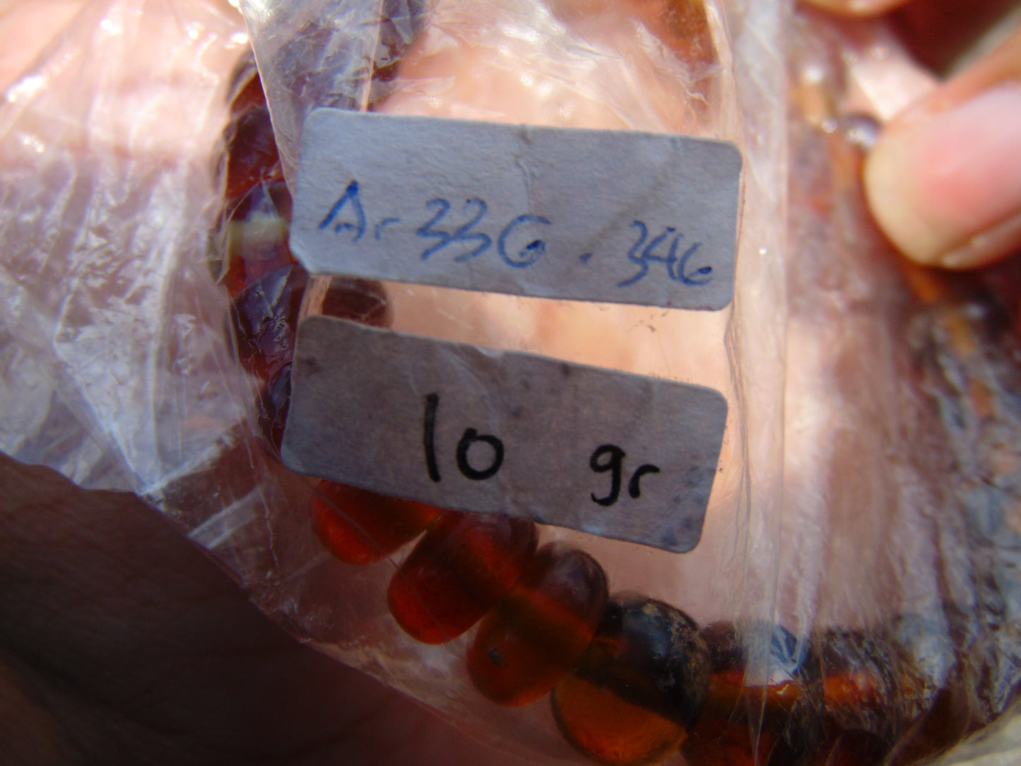 10 Gram 33 Small Beads Bracelet Indonesian Blue Amber for Healing A33G346