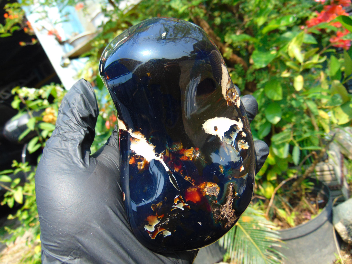 277 gram Full polished Indonesian Dark Blue Amber for Healing ML66