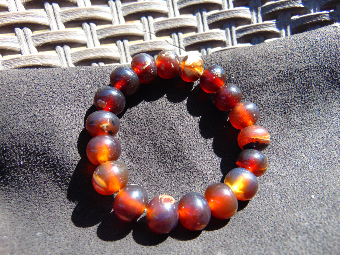 18 Gram 18 Small Beads Bracelet Indonesian Red Amber for Healing SB4