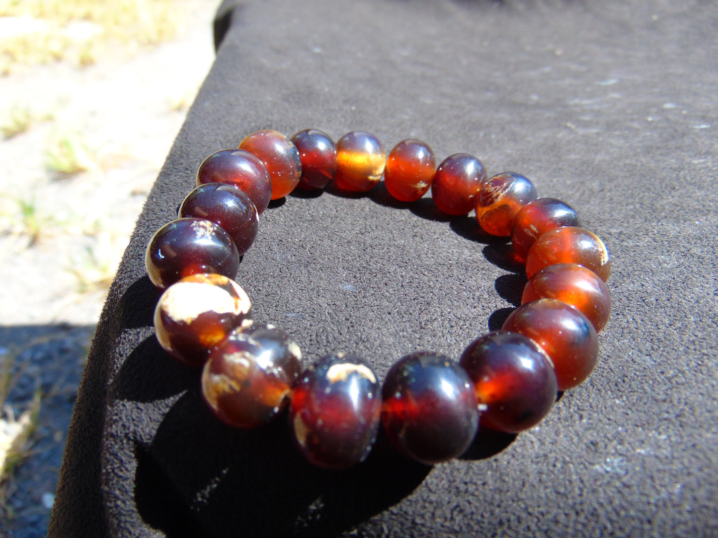 18 Gram 18 Small Beads Bracelet Indonesian Red Amber for Healing SB4