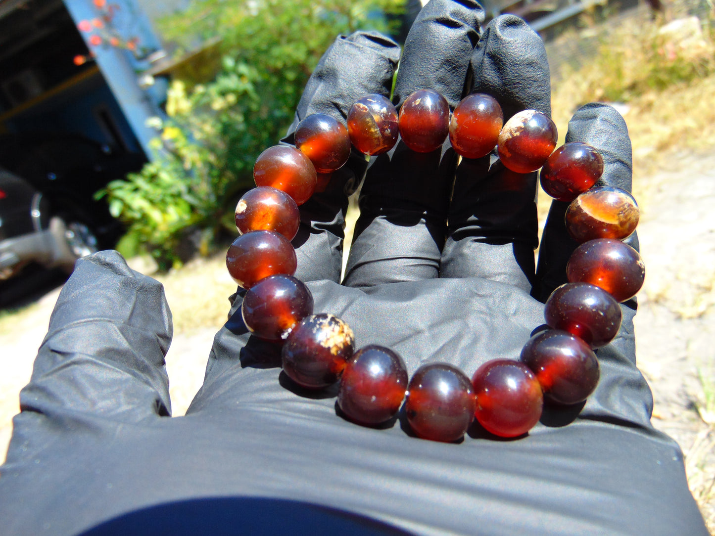 18 Gram 18 Small Beads Bracelet Indonesian Red Amber for Healing SB4
