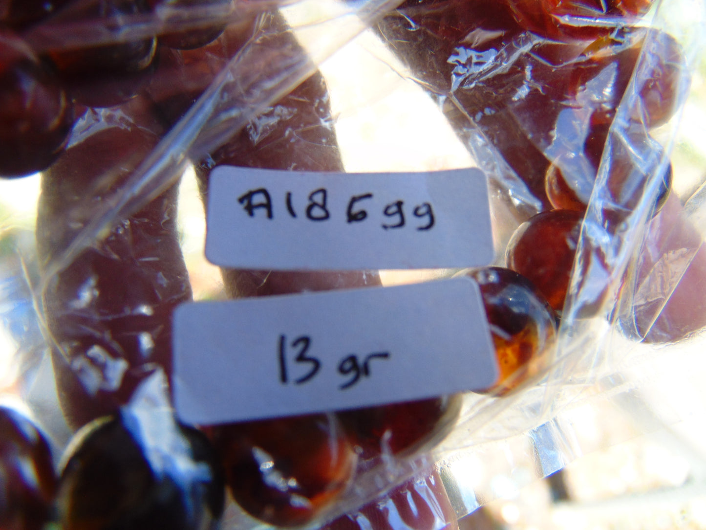 13 gr 18 Small Beads Bracelet Indonesian Bluish Amber for Healing A18G99