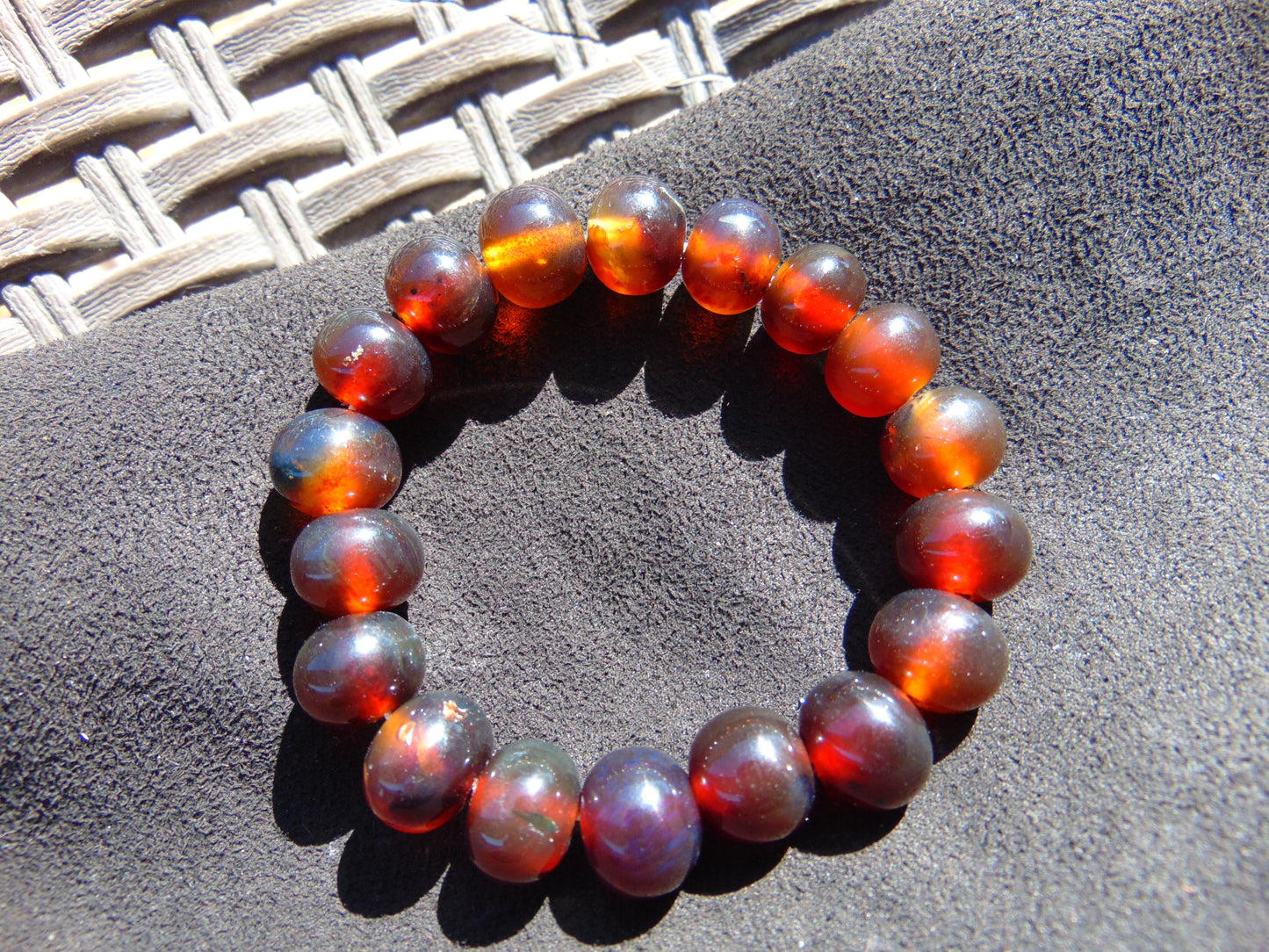 18 Gram 18 Small Beads Bracelet Indonesian Red Amber for Healing SB3