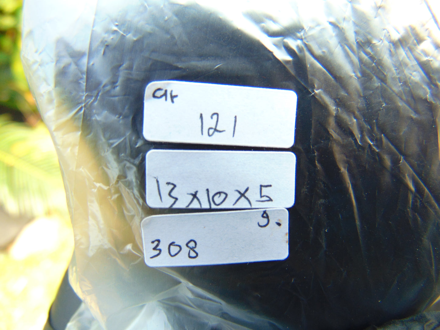308 gram Full polished Indonesian Dark Purple Blue Amber for Healing ar121