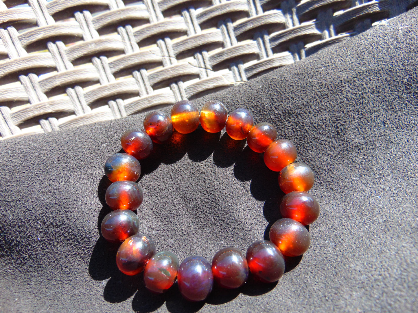 18 Gram 18 Small Beads Bracelet Indonesian Red Amber for Healing SB3