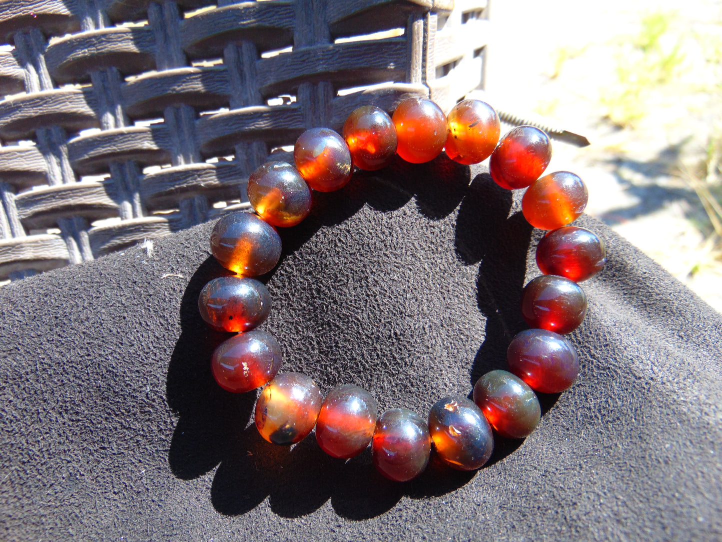 18 Gram 18 Small Beads Bracelet Indonesian Red Amber for Healing SB3