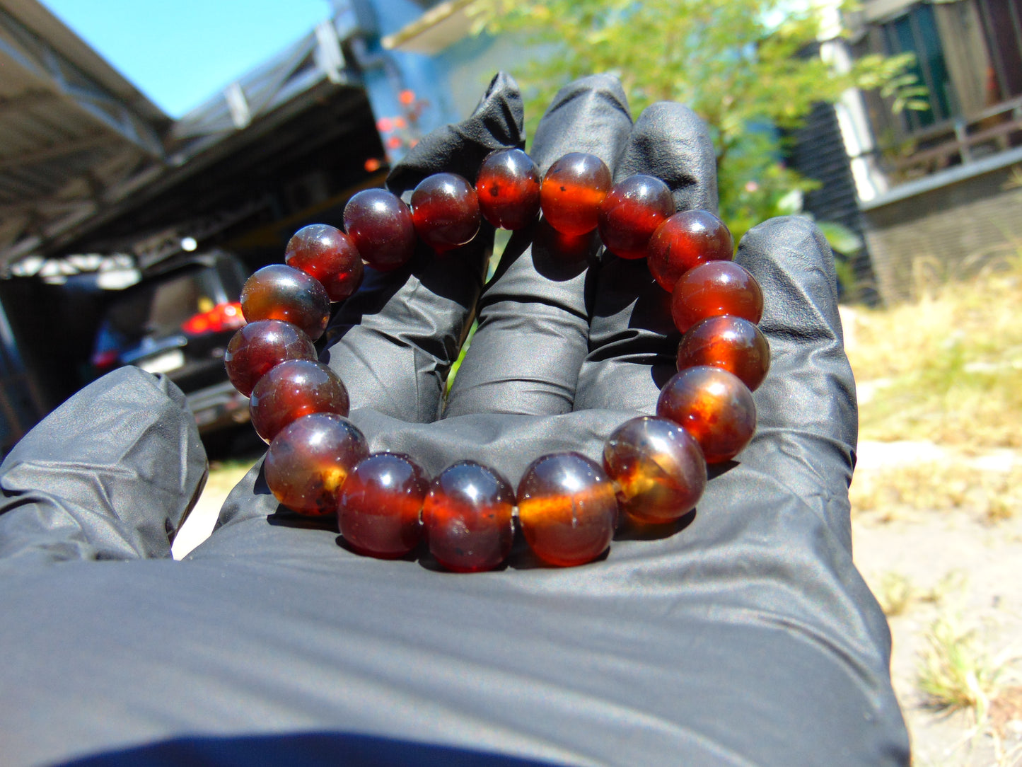 18 Gram 18 Small Beads Bracelet Indonesian Red Amber for Healing SB3