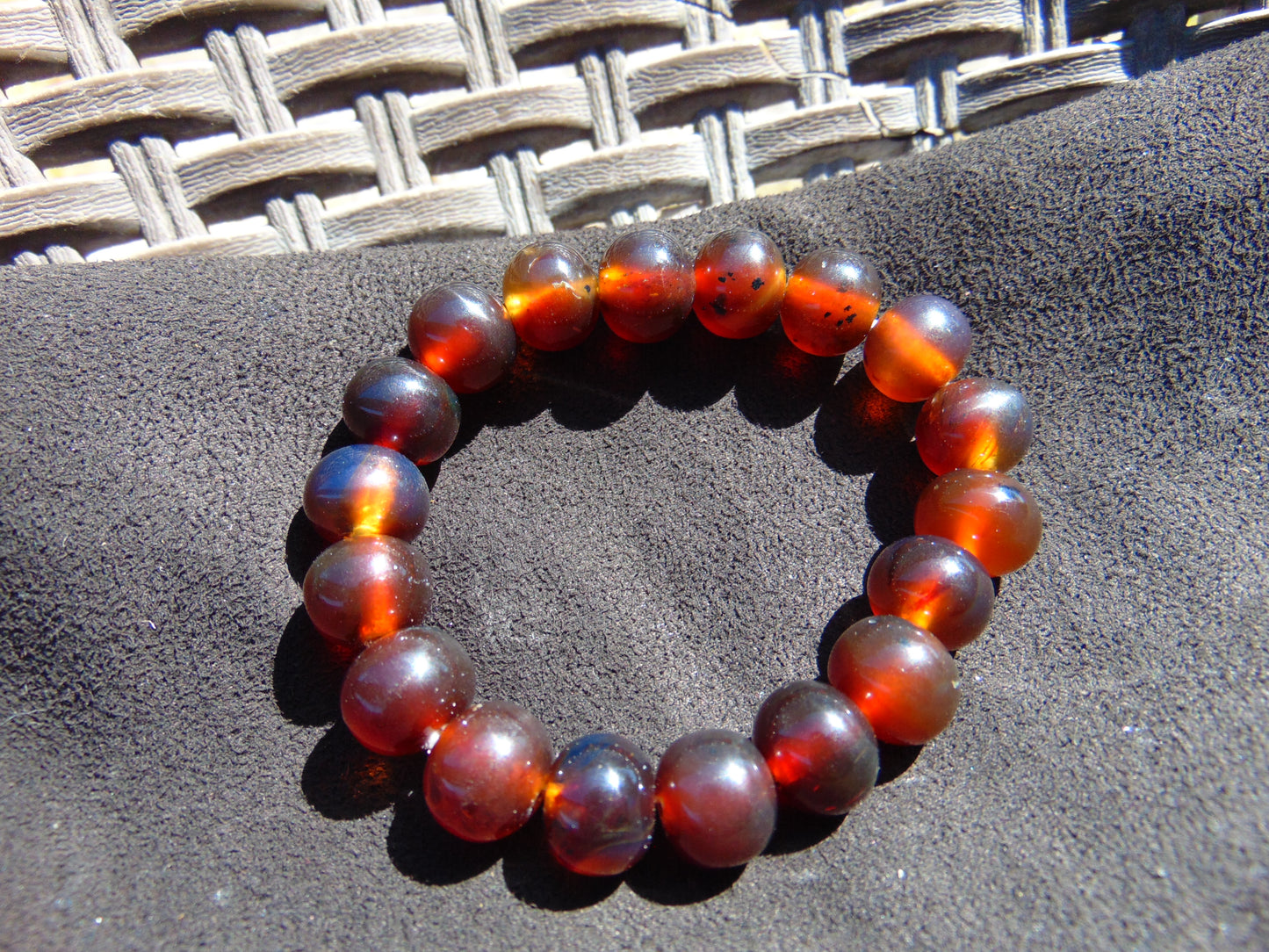 18 Gram 18 Small Beads Bracelet Indonesian Red Amber for Healing SB8