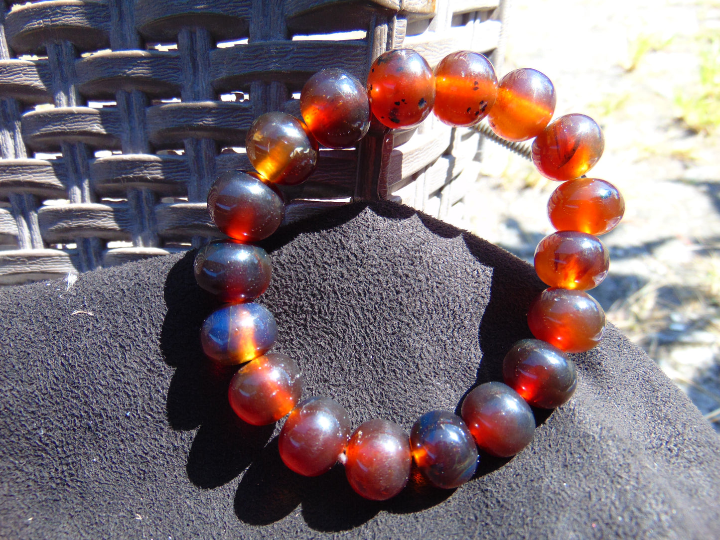 18 Gram 18 Small Beads Bracelet Indonesian Red Amber for Healing SB8
