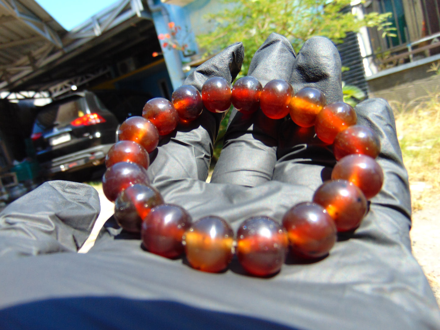 18 Gram 18 Small Beads Bracelet Indonesian Red Amber for Healing SB8