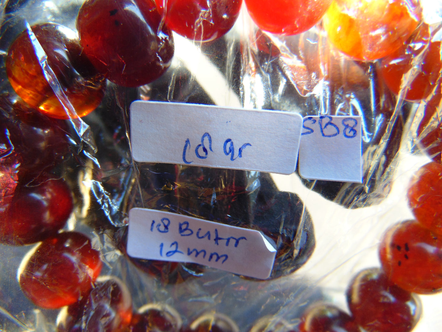 18 Gram 18 Small Beads Bracelet Indonesian Red Amber for Healing SB8