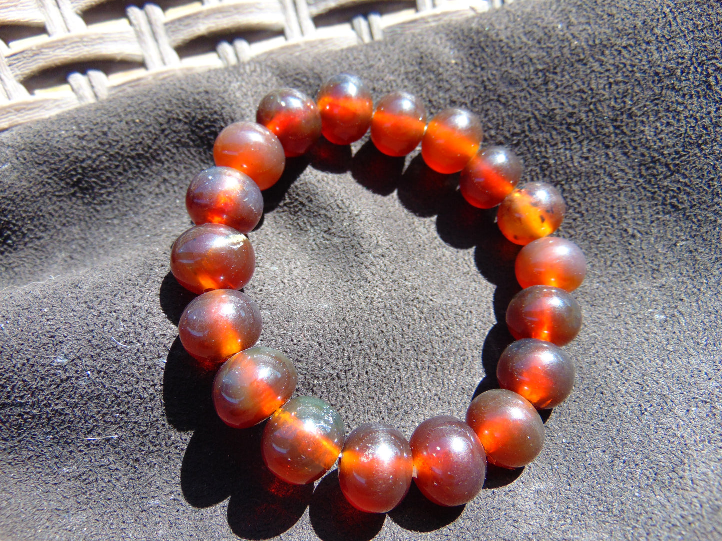 18 Gram 18 Small Beads Bracelet Indonesian Red Amber for Healing SB7
