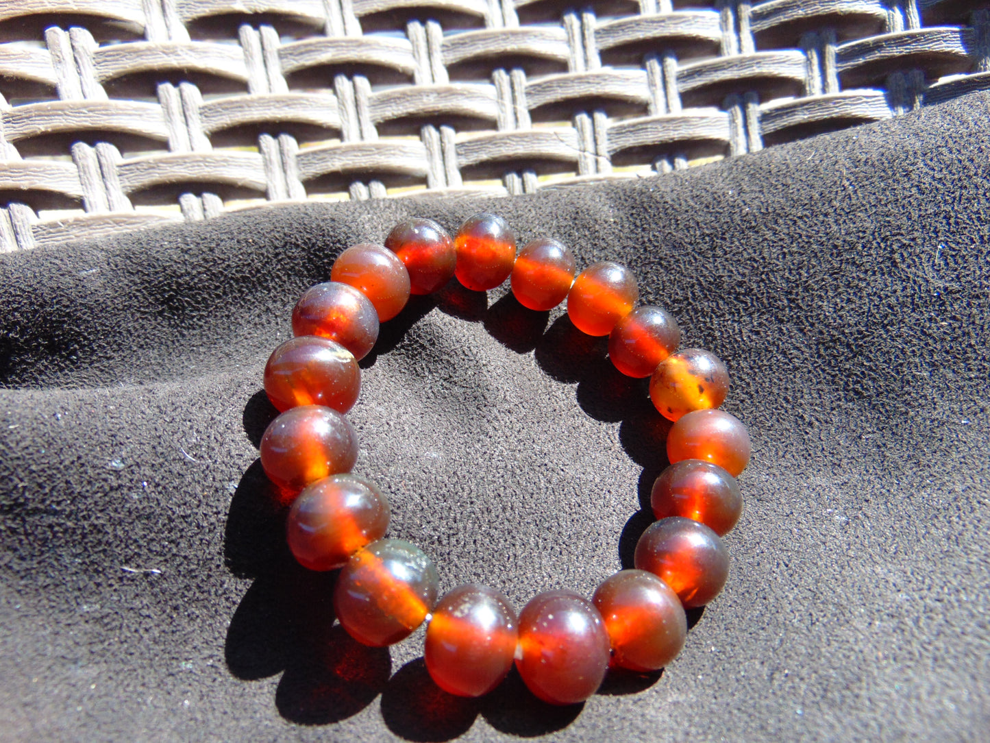 18 Gram 18 Small Beads Bracelet Indonesian Red Amber for Healing SB7