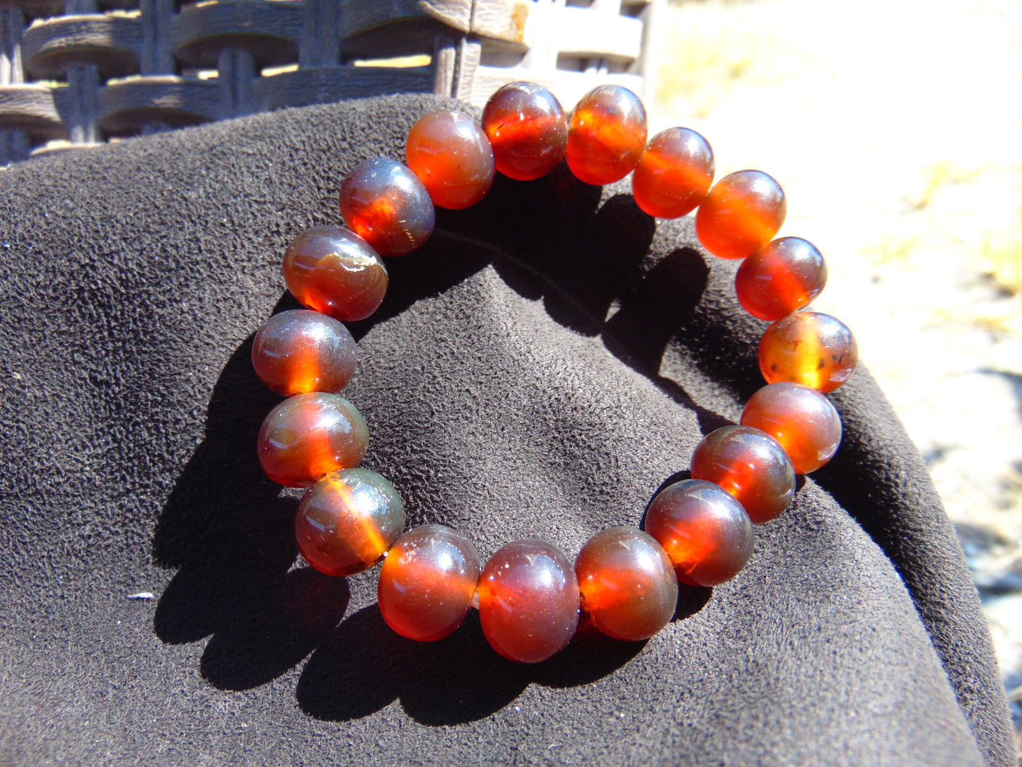 18 Gram 18 Small Beads Bracelet Indonesian Red Amber for Healing SB7