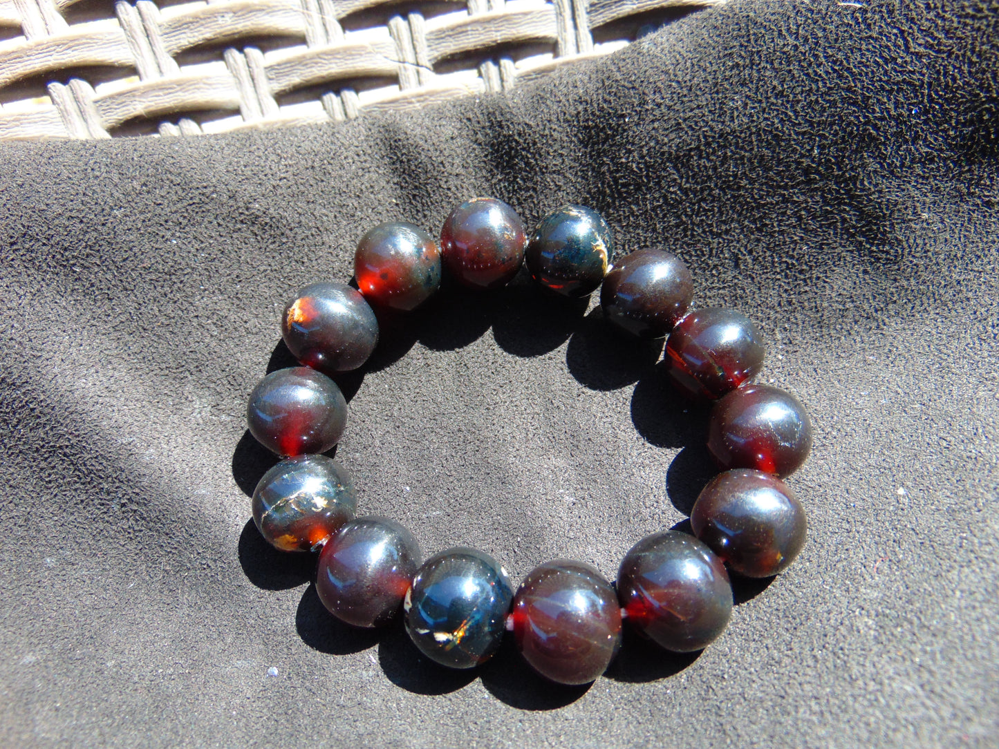 35 Gram 13 Small Beads Bracelet Indonesian Red Amber for Healing MB1