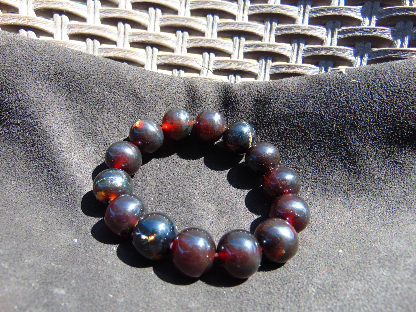 35 Gram 13 Small Beads Bracelet Indonesian Red Amber for Healing MB1