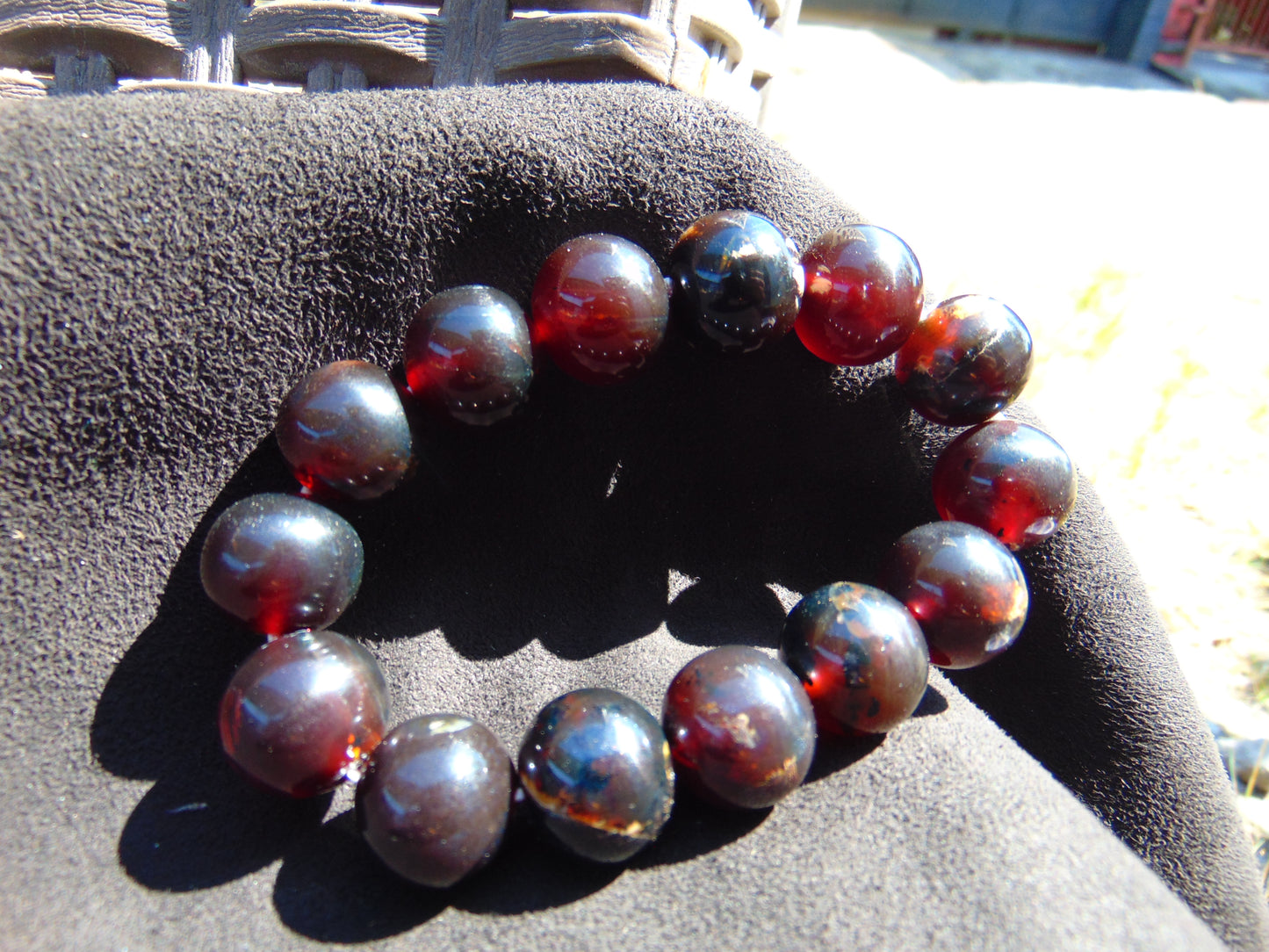 35 Gram 13 Small Beads Bracelet Indonesian Red Amber for Healing MB1