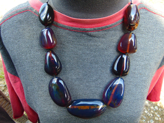 131 gr Necklace Indonesia Blue Amber No.1 for Healing 36 cm