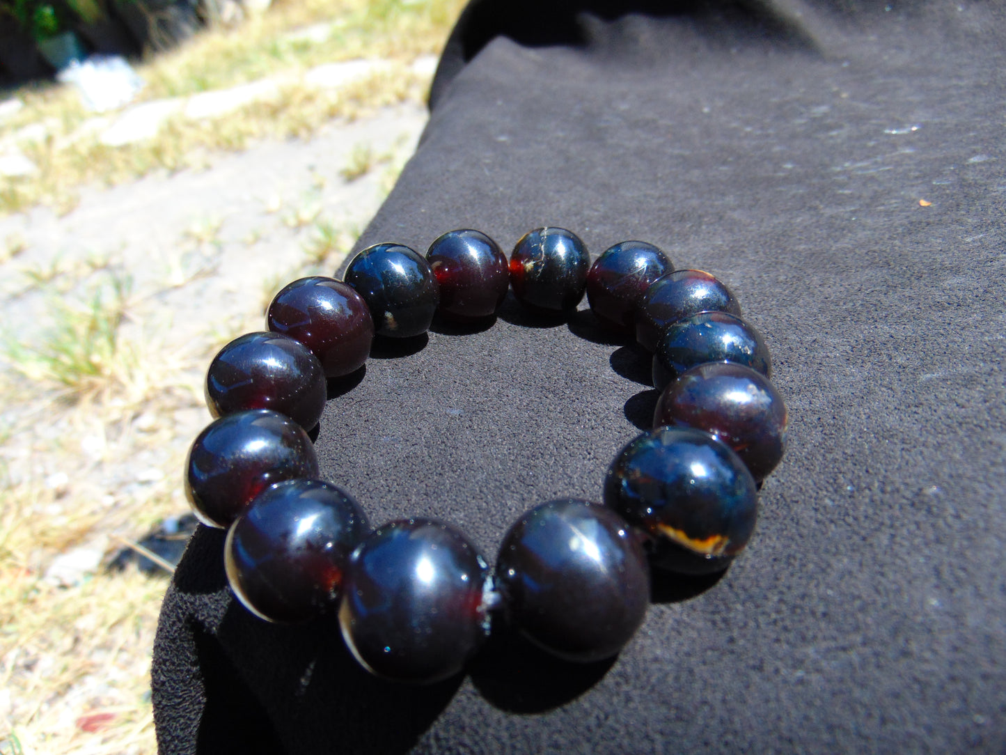 35 Gram 13 Small Beads Bracelet Indonesian Red Amber for Healing MB1