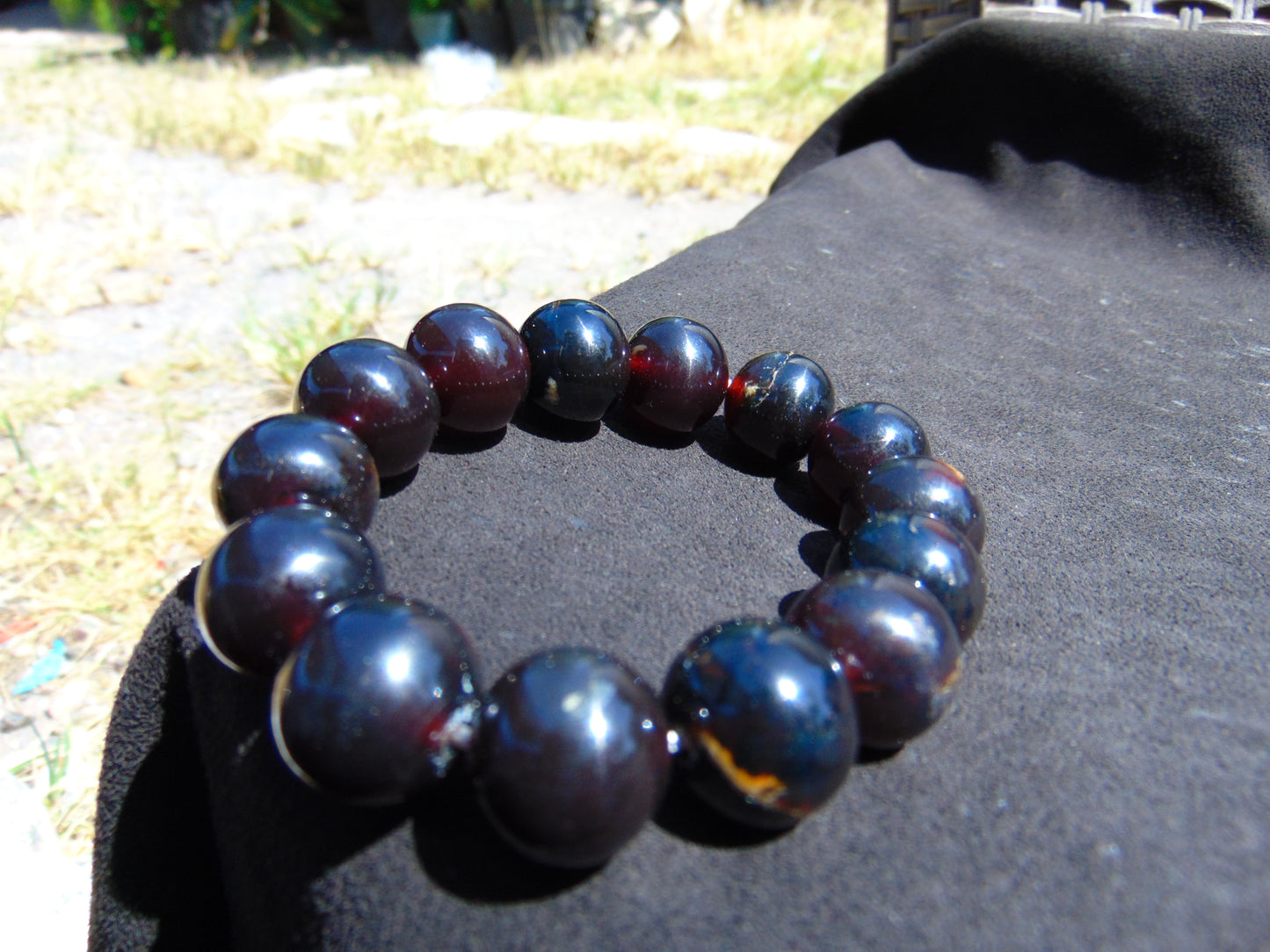35 Gram 13 Small Beads Bracelet Indonesian Red Amber for Healing MB1