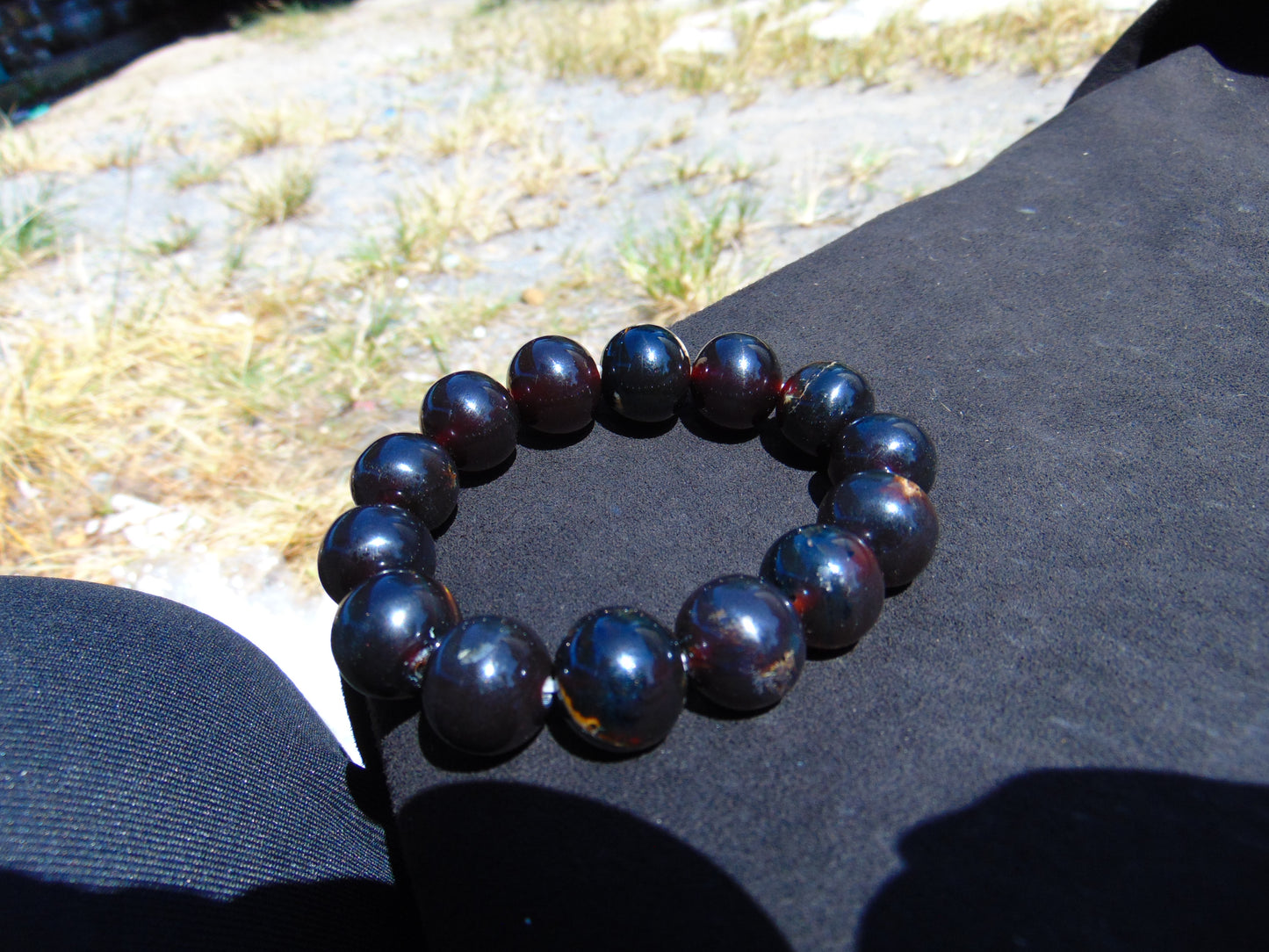 35 Gram 13 Small Beads Bracelet Indonesian Red Amber for Healing MB1