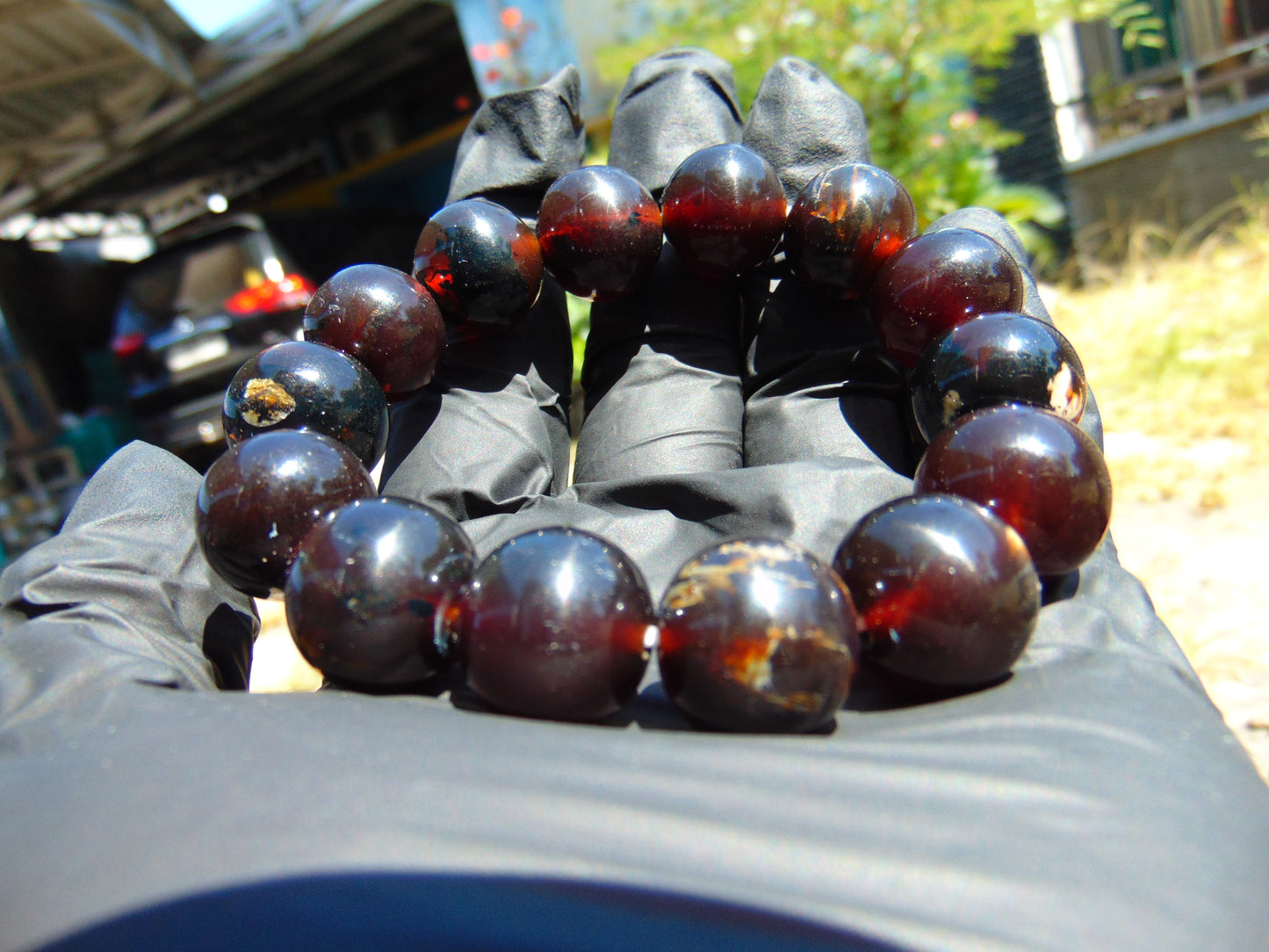 35 Gram 13 Small Beads Bracelet Indonesian Red Amber for Healing MB1