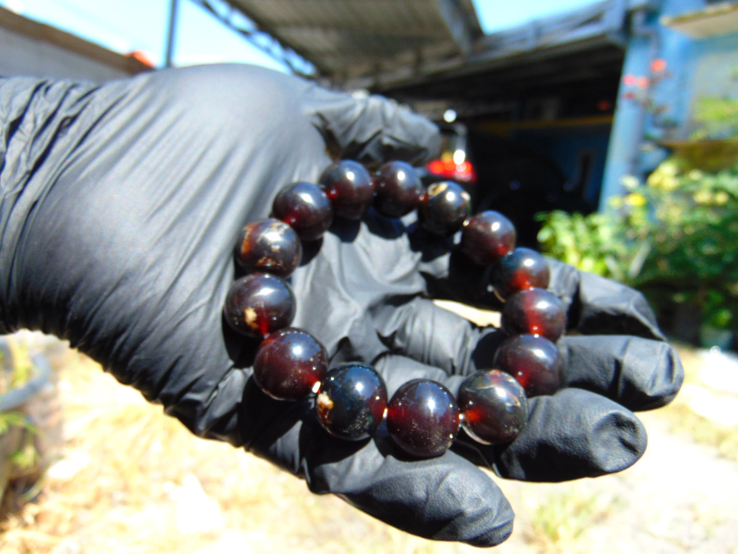 35 Gram 13 Small Beads Bracelet Indonesian Red Amber for Healing MB1