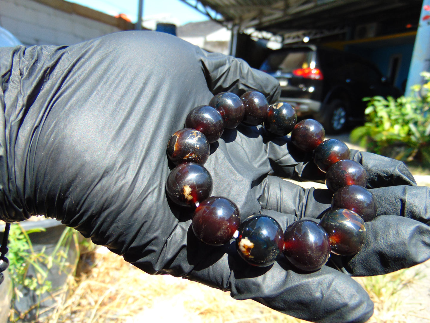 35 Gram 13 Small Beads Bracelet Indonesian Red Amber for Healing MB1