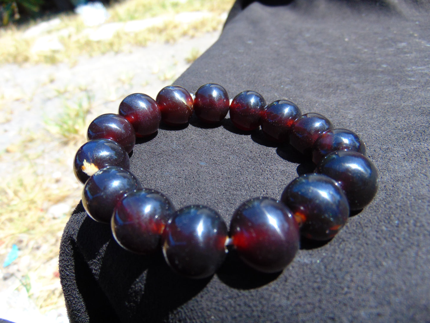 26 Gram 14 Small Beads Bracelet Indonesian Cherry Red Amber for Healing MB2