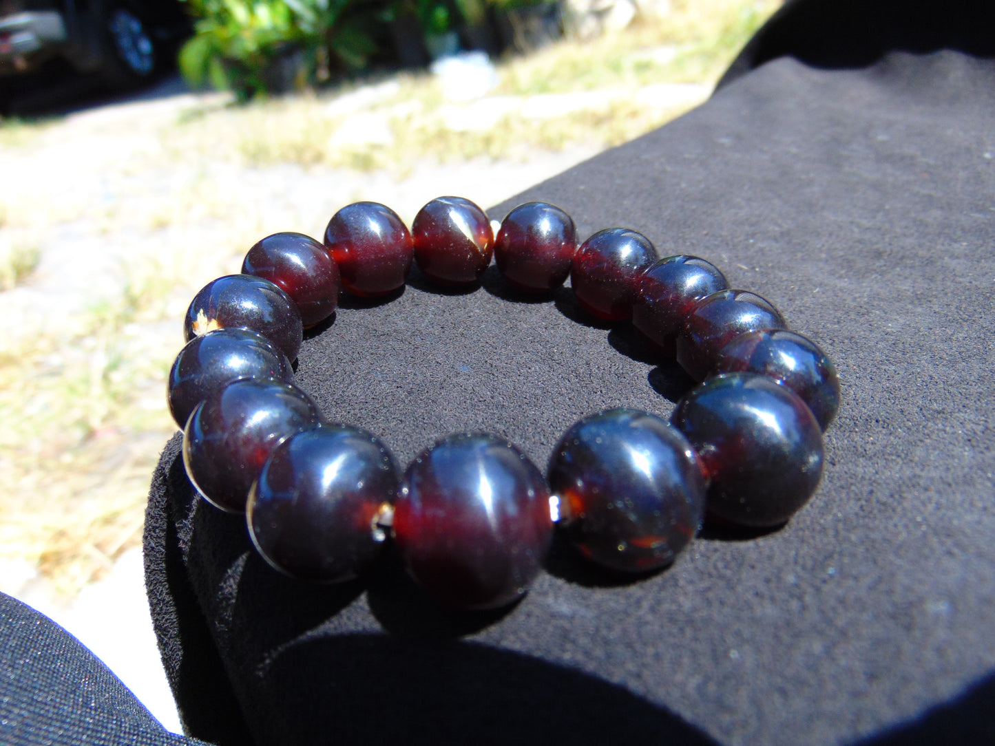 26 Gram 14 Small Beads Bracelet Indonesian Cherry Red Amber for Healing MB2