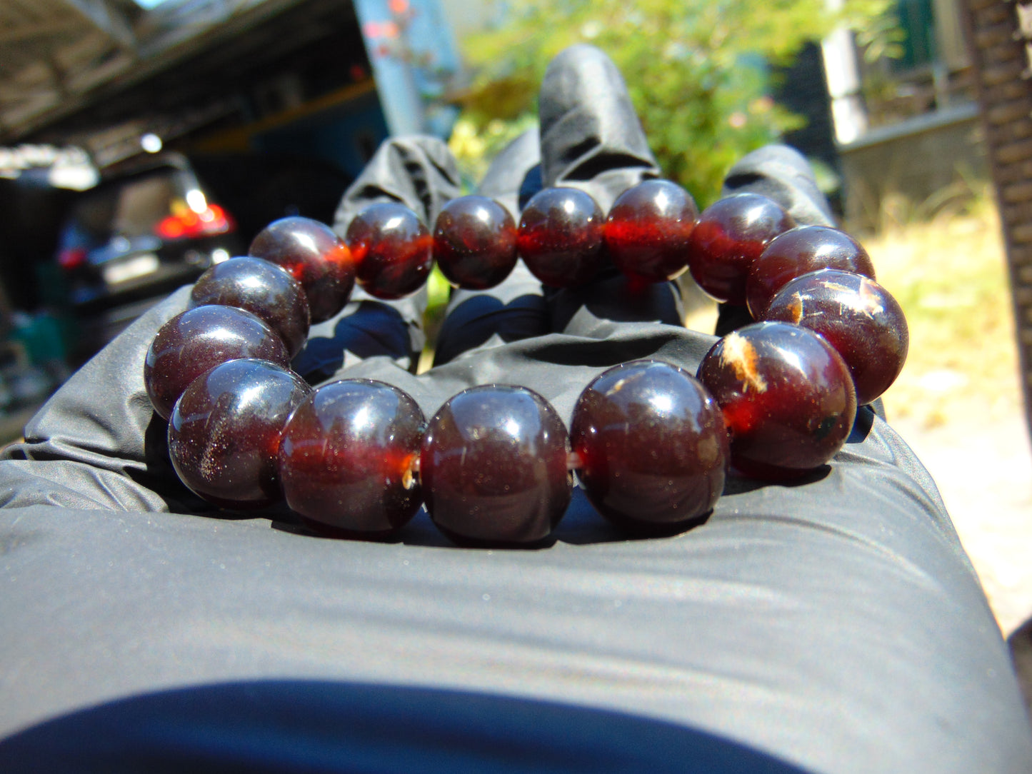 26 Gram 14 Small Beads Bracelet Indonesian Cherry Red Amber for Healing MB2