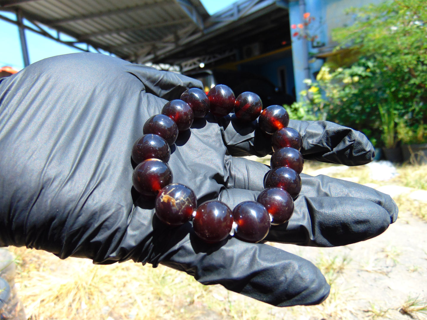 26 Gram 14 Small Beads Bracelet Indonesian Cherry Red Amber for Healing MB2