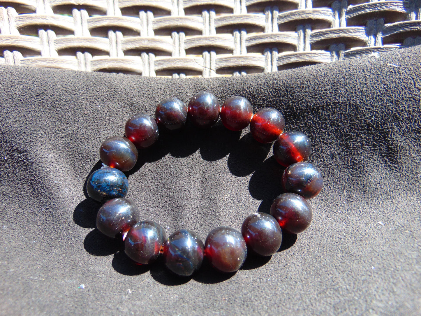 27 Gram 14 Small Beads Bracelet Indonesian Red Amber for Healing FR64