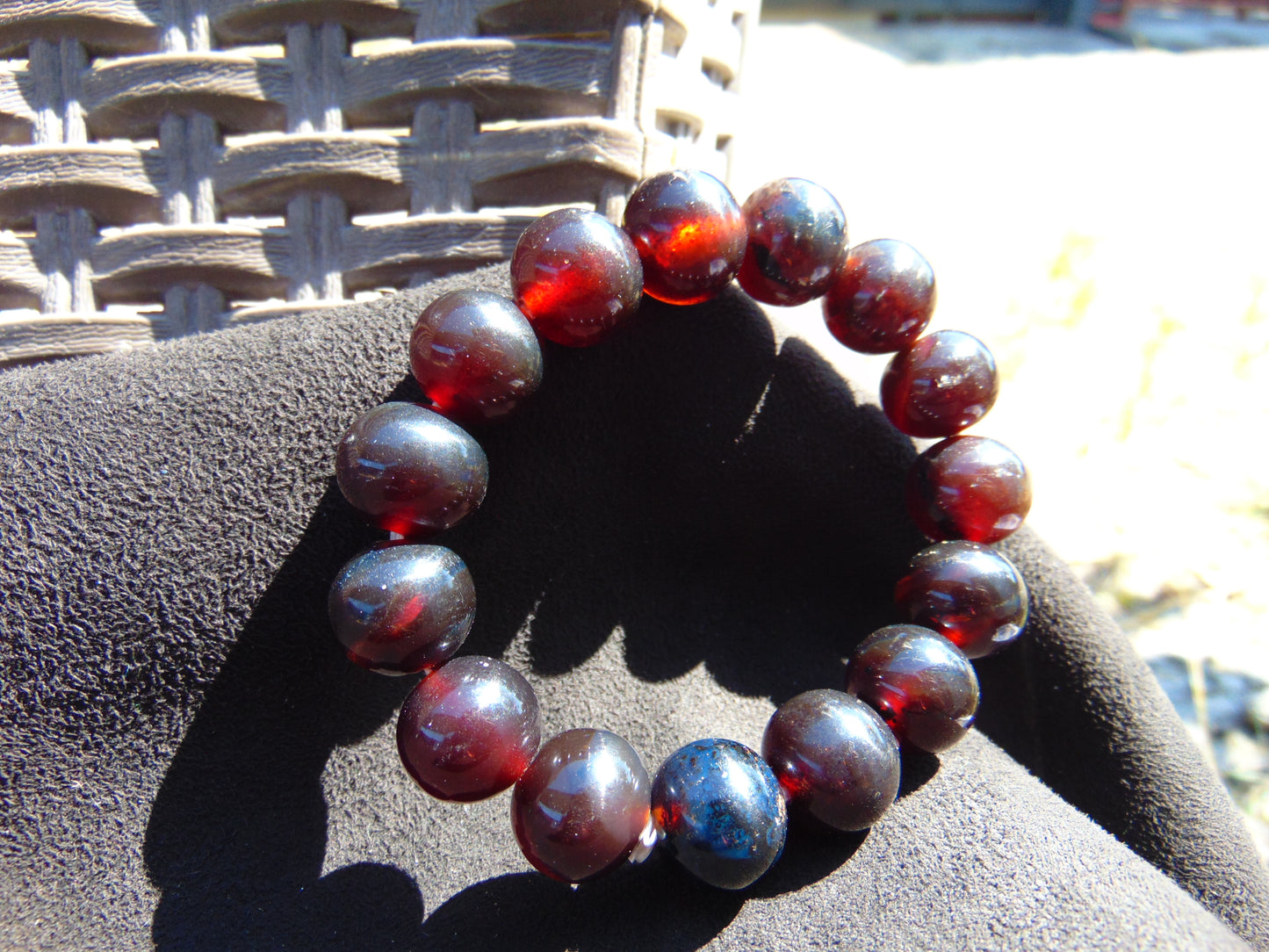 27 Gram 14 Small Beads Bracelet Indonesian Red Amber for Healing FR64