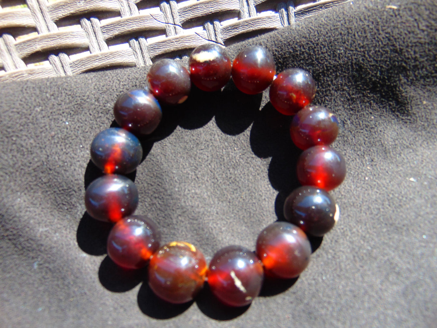 35 Gram 13 Small Beads Bracelet Indonesian Red Amber for Healing MB4