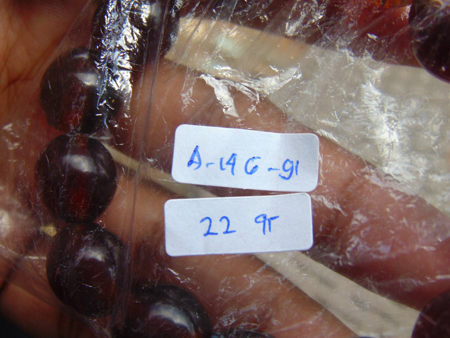 22 gr 14 Small Beads Bracelet Indonesian Red Amber for Healing A14G91