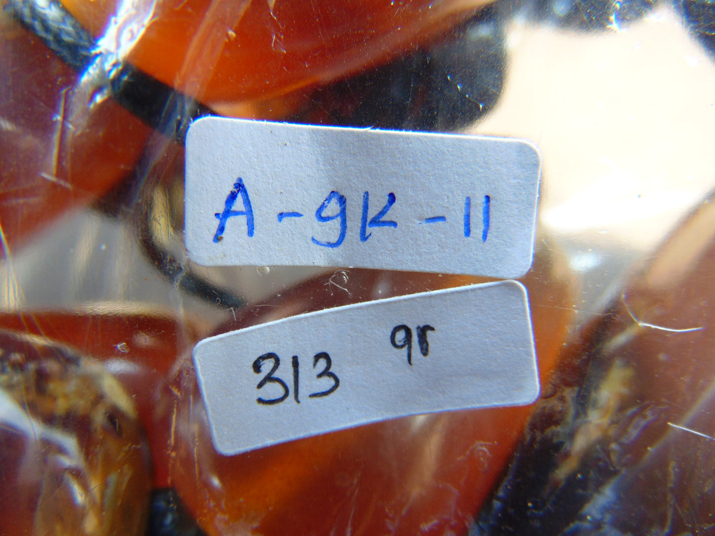 313 gr 9 beads Big Necklace Indonesian Yellow blue Amber for Healing A9K11