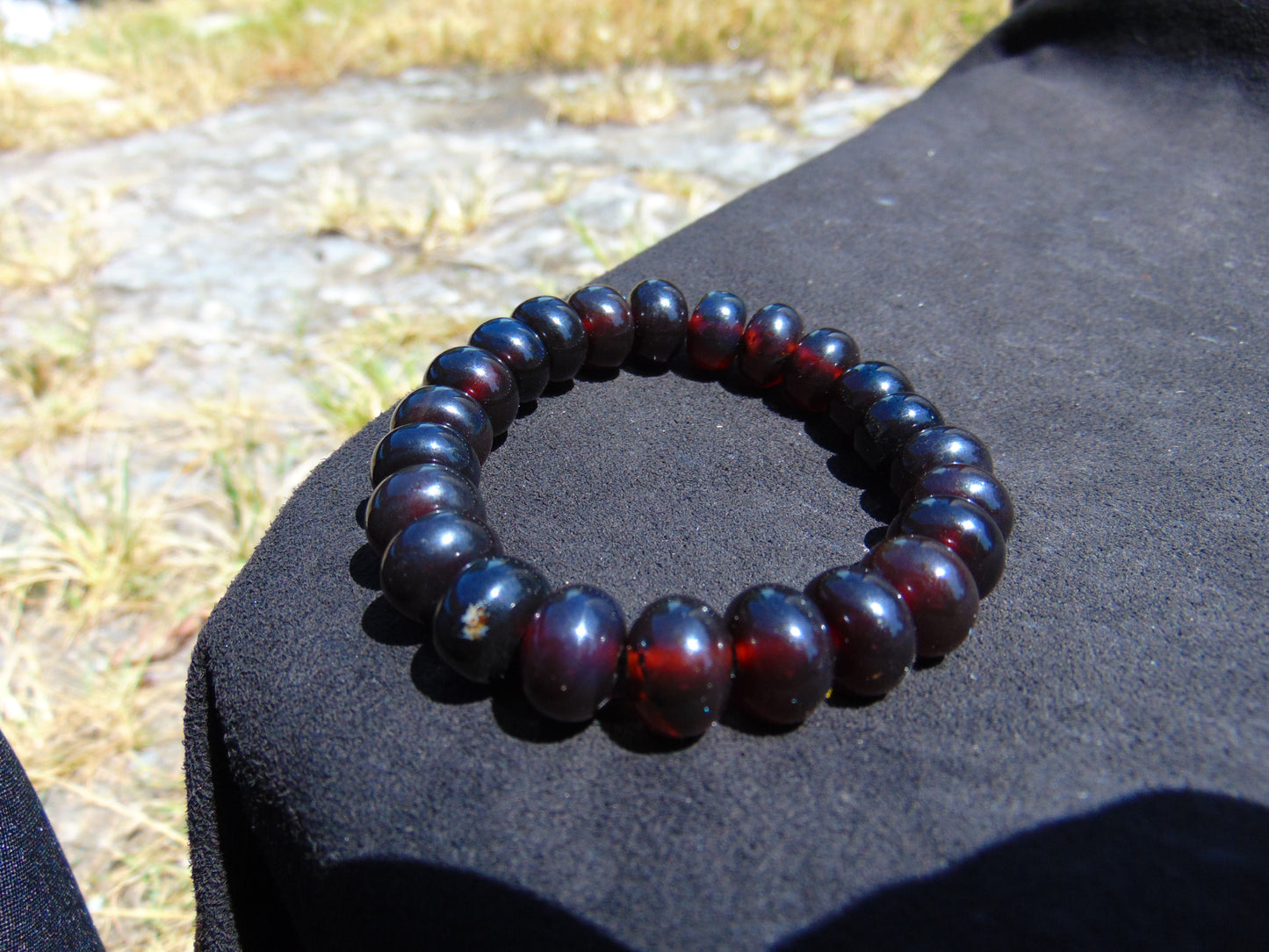 19 Gram 23 Small Beads Bracelet Indonesian Red Amber for Healing A678