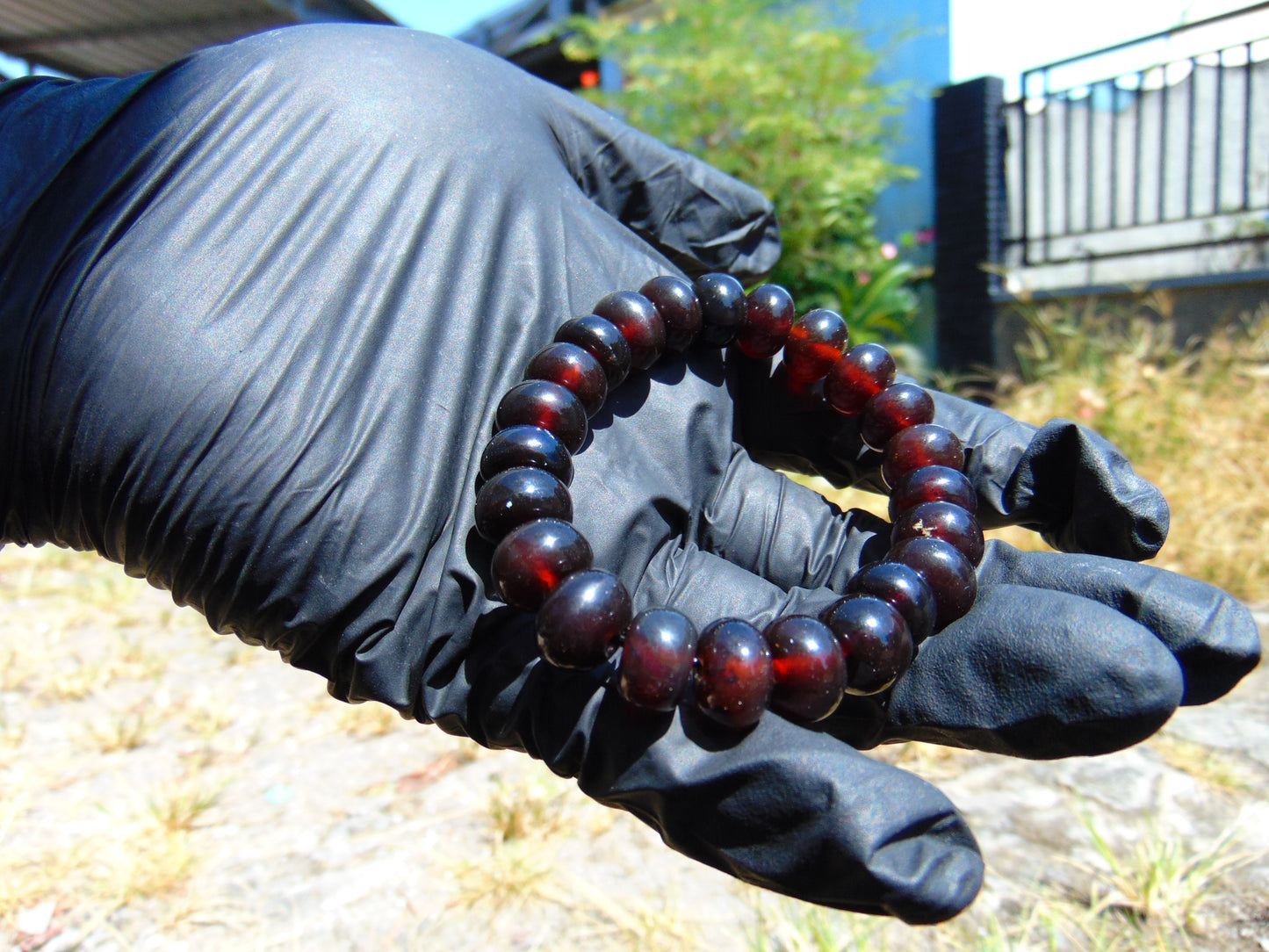 19 Gram 23 Small Beads Bracelet Indonesian Red Amber for Healing A678