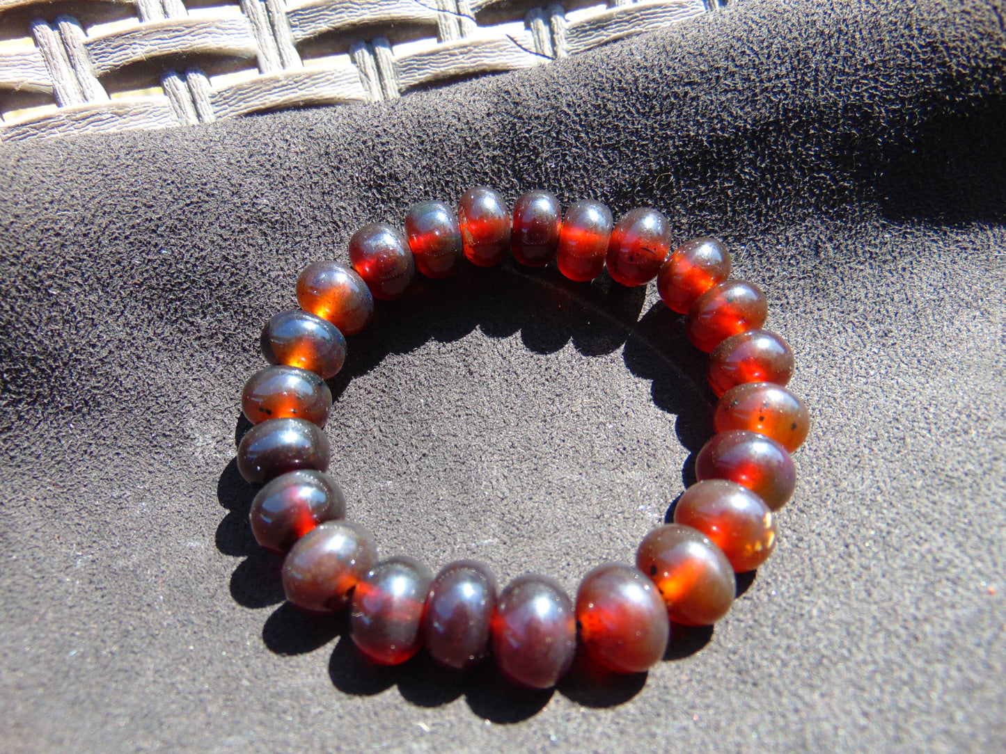 16 Gram 23 Small Beads Bracelet Indonesian Red Amber for Healing A660
