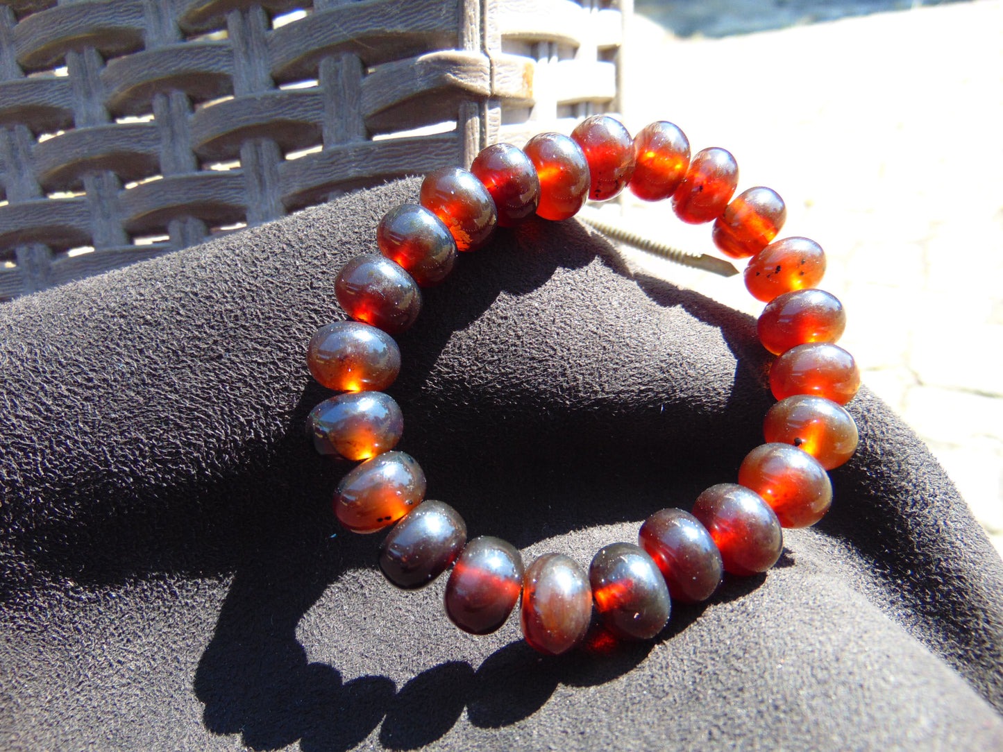 16 Gram 23 Small Beads Bracelet Indonesian Red Amber for Healing A660