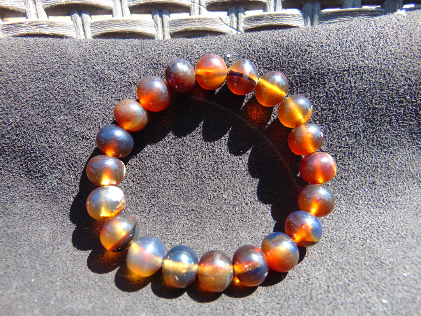 16 Gram 20 Small Beads Bracelet Indonesian Yellow Bluish Amber for Healing A672