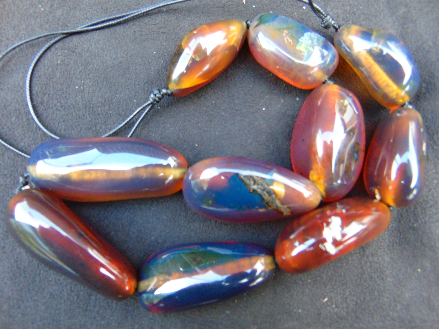 108 gr Necklace Indonesia Blue Amber No.18 for Healing 44 cm