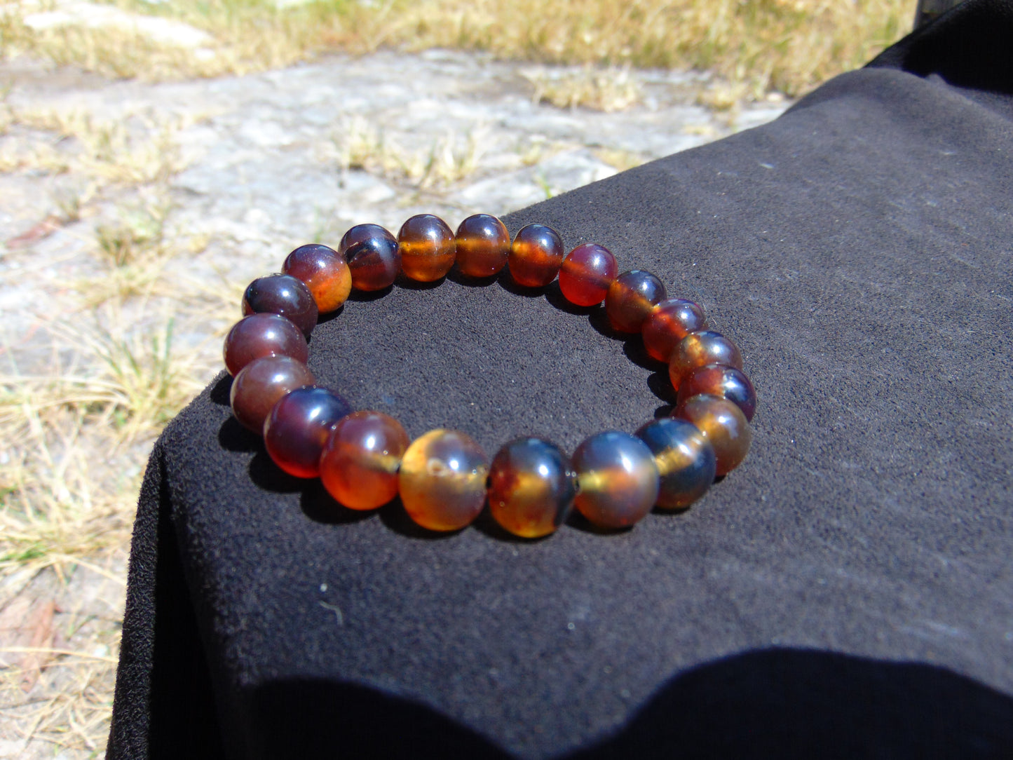 16 Gram 20 Small Beads Bracelet Indonesian Yellow Bluish Amber for Healing A672