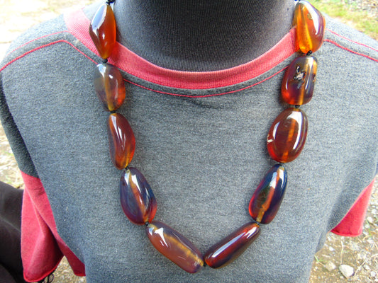 108 gr Necklace Indonesia Blue Amber No.18 for Healing 44 cm