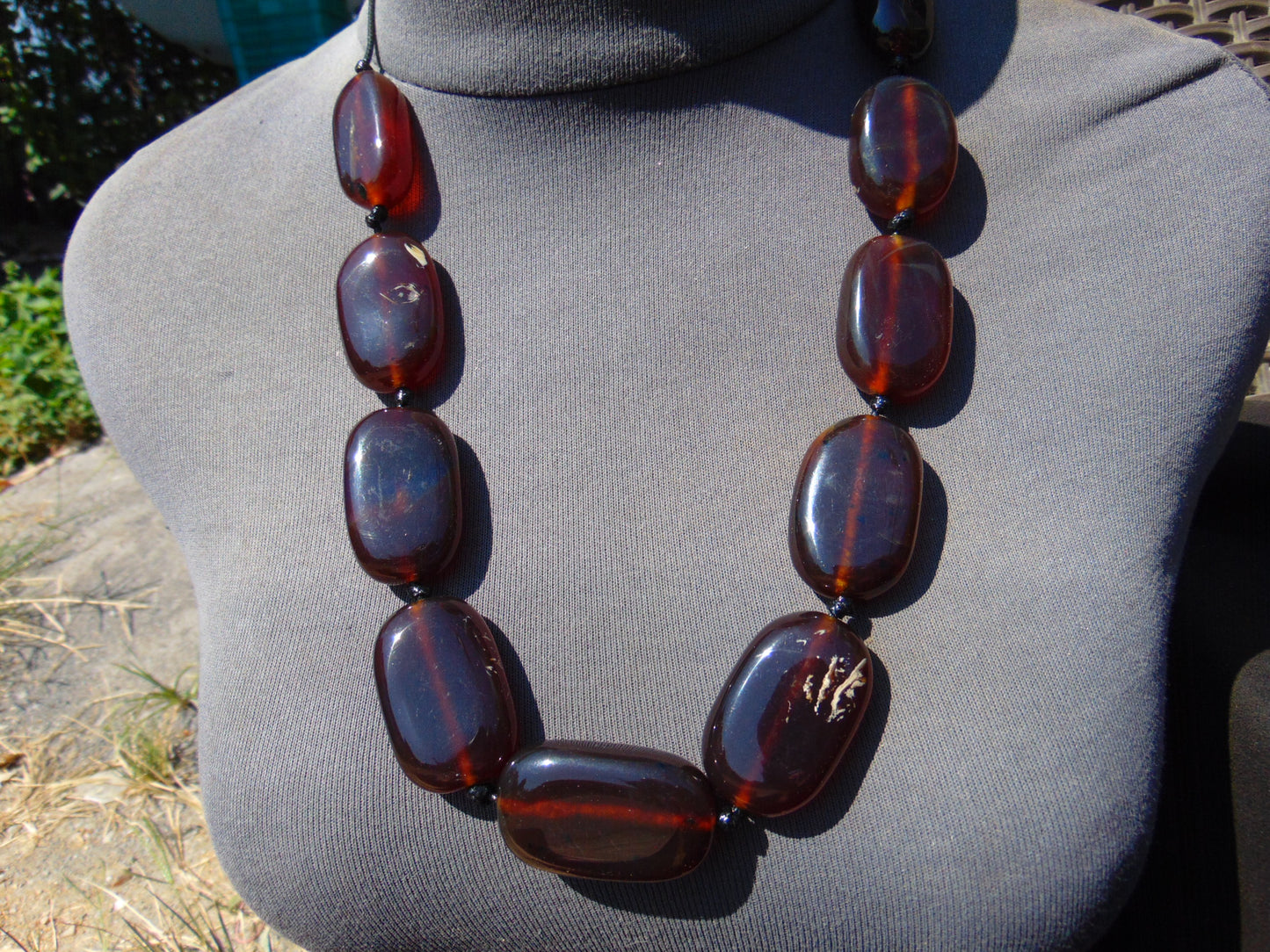 84 gram Small Beads Combination Necklace Indonesian Cherry Red Amber for Healing A836