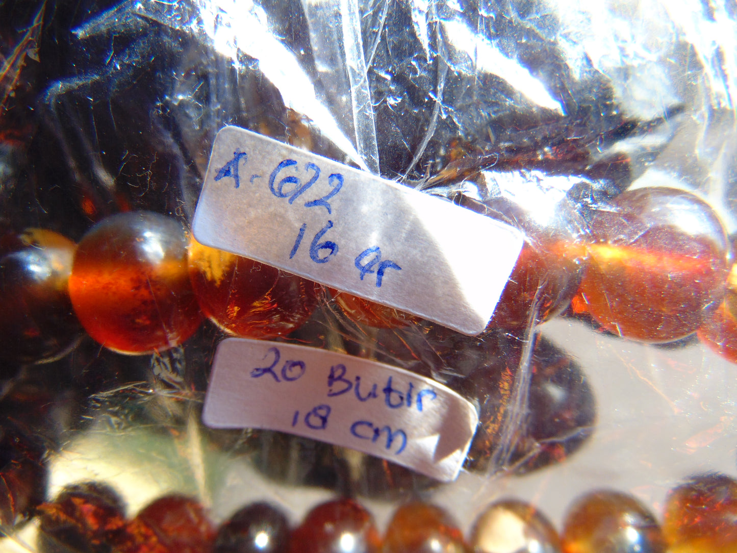 16 Gram 20 Small Beads Bracelet Indonesian Yellow Bluish Amber for Healing A672