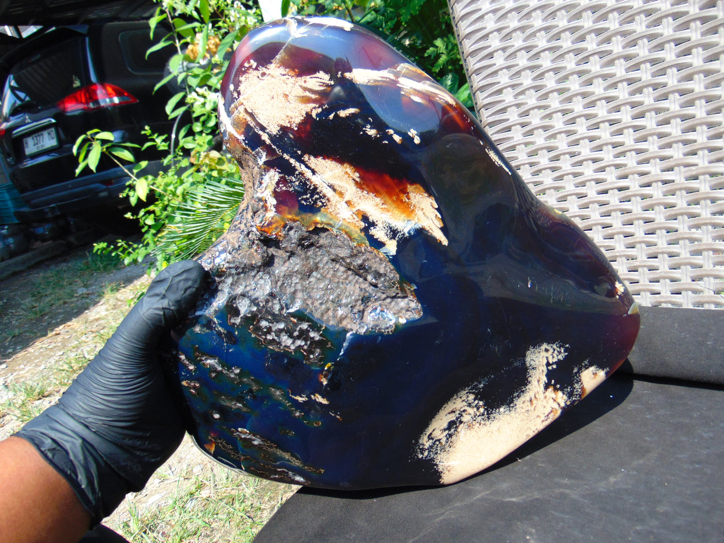 4380 gr Full Polished 29x27x7 cm Indonesia Blue Amber for Healing ML67